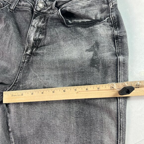 Judy Blue Jeans Women's Plus 33x26* Skinny High Rise Black Raw Hem Denim Tag 16W - Picture 13 of 16